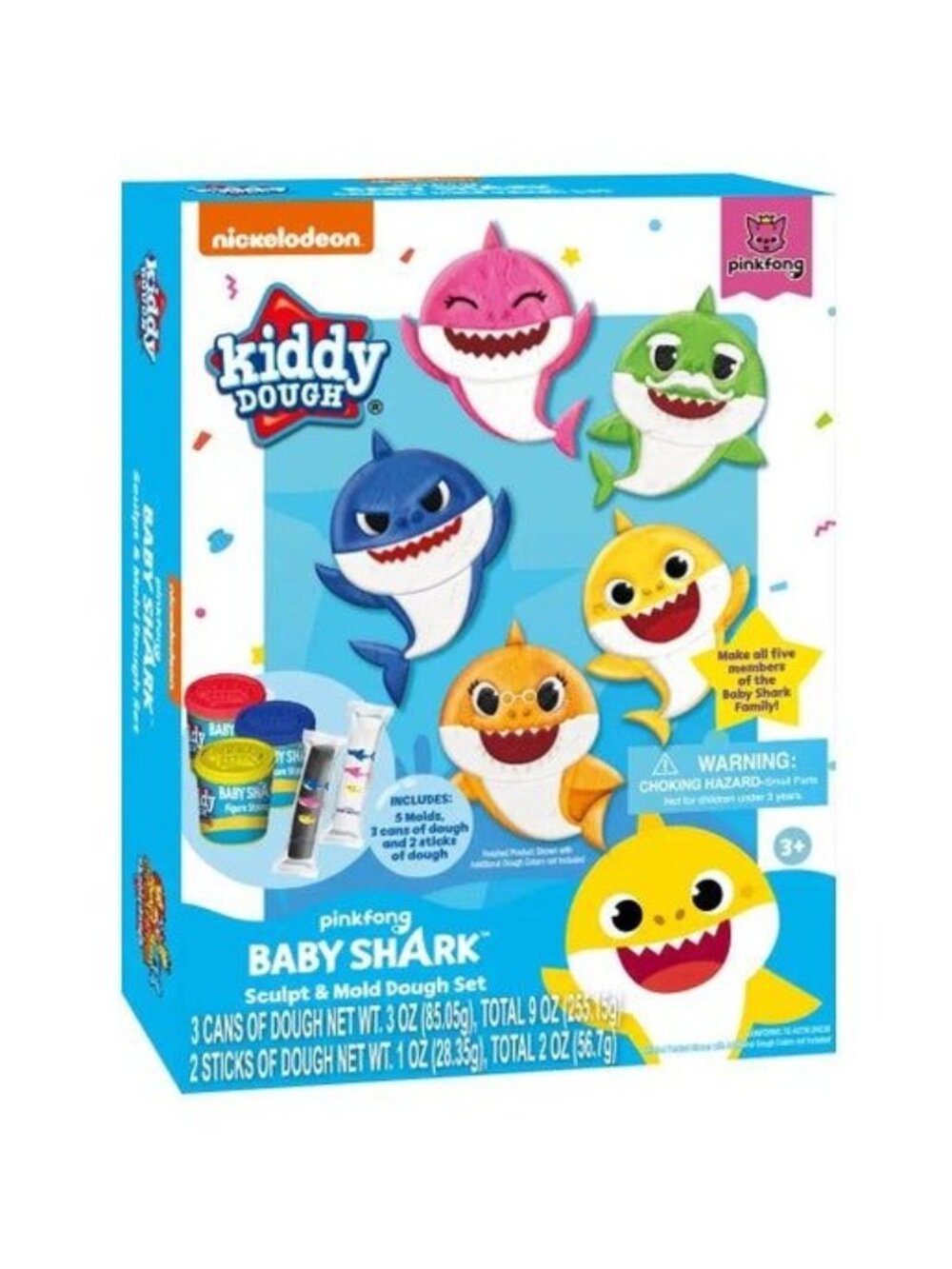 Nickelodeon Baby Shark Kiddy Dough Sculpt & Mold Set With 10 Pieces